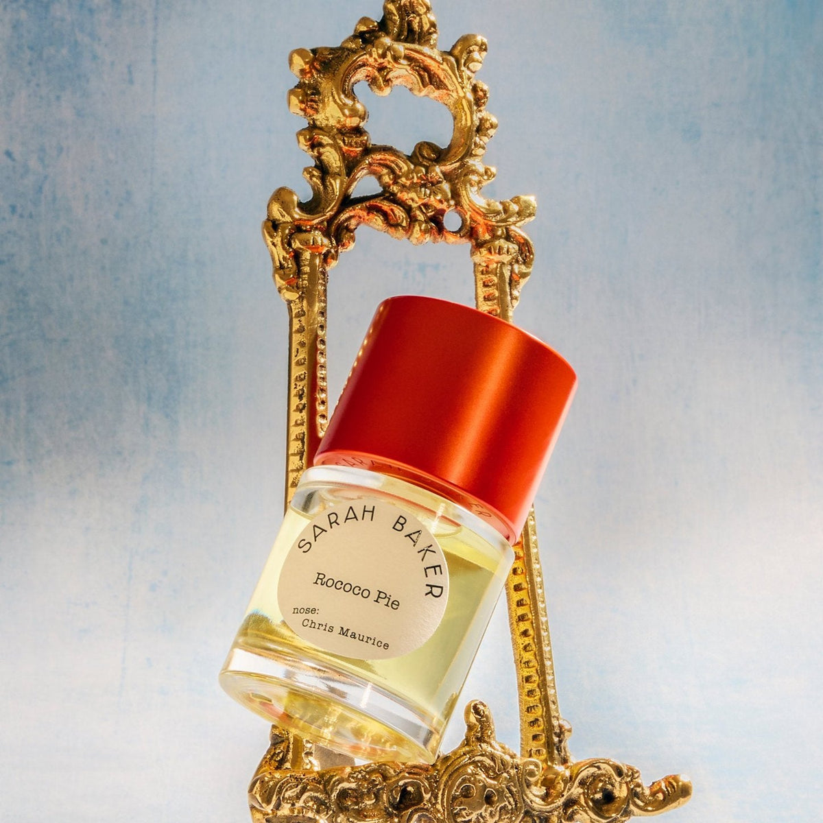 Sarah Baker Rococo Pie on a gilded easel
