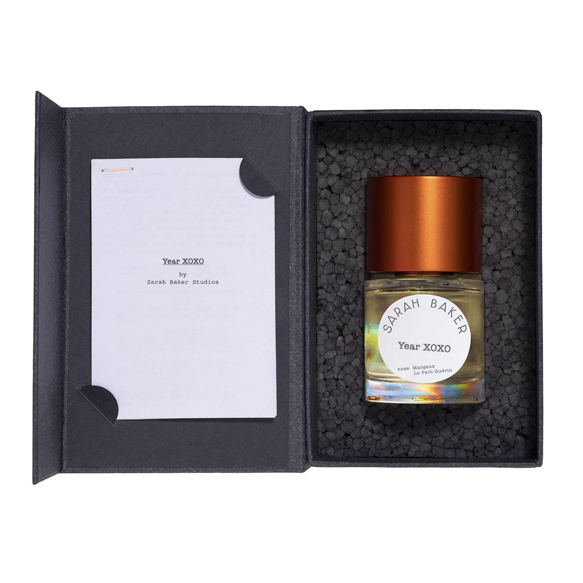 Sarah Baker Year XOXO in its open presentation box
