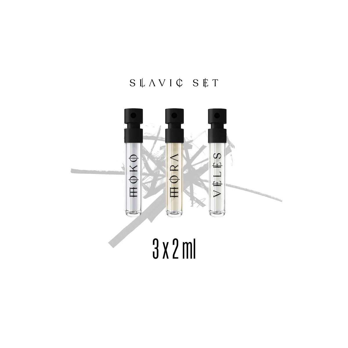 Wolf Brothers Slavic Set vials with the house glyph